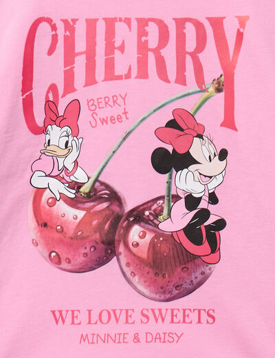 T-shirt manches courtes coton Minnie rose fille