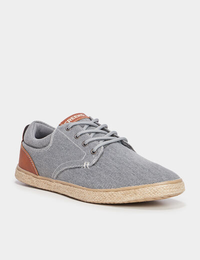 Derbies toile &agrave; lacets Creeks bleu gris homme