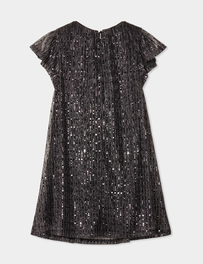 Robe paillette courte Liberto gris argent fille