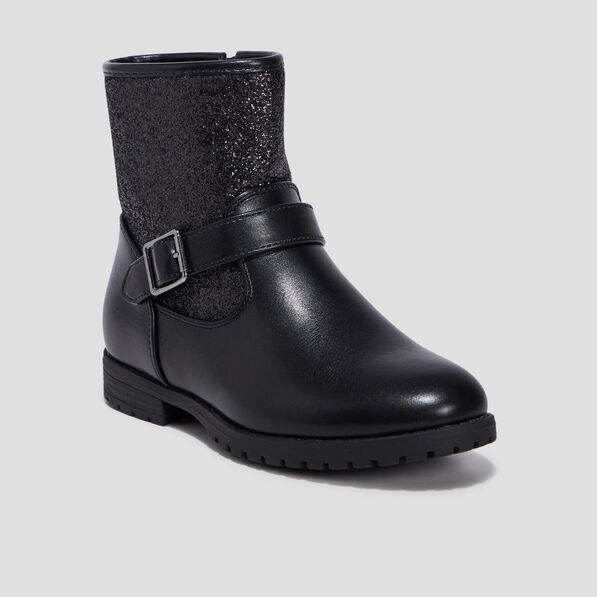 Bottines à paillettes noir fille