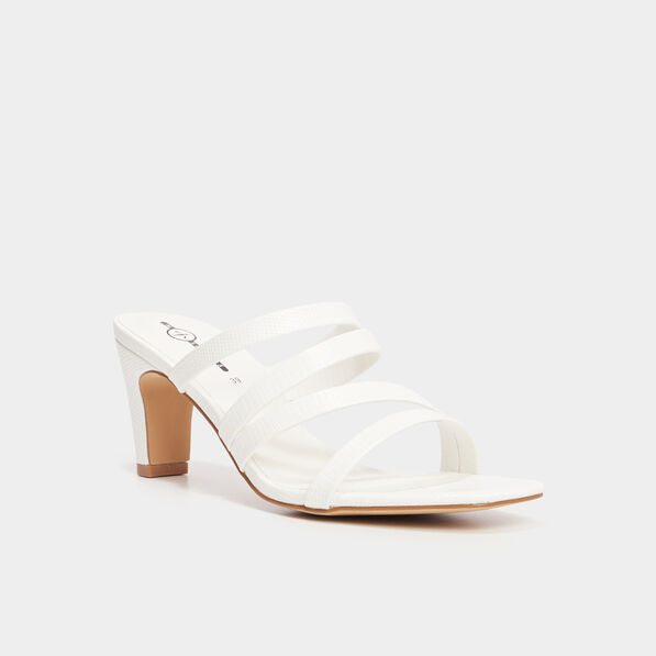 Mules à talons blanc femme