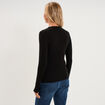 T-shirt cintr&eacute; col montant lyocell noir femme