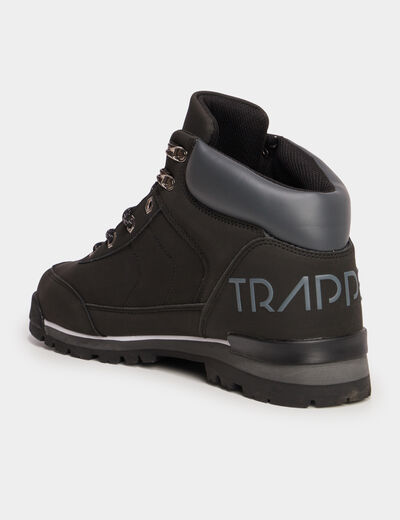 Bottines montantes semelles crant&eacute;es noir homme