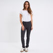 Pantalon slim en coton elasthanne gris foncé femme