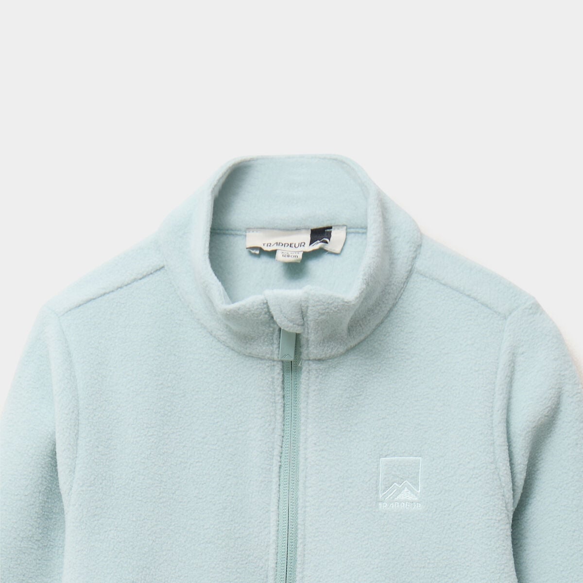 Sweat polaire col camionneur bleu gris fille