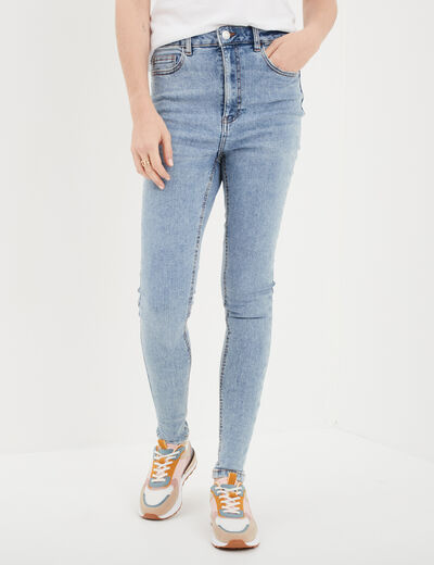 Jeans skinny taille haute denim double stone femme