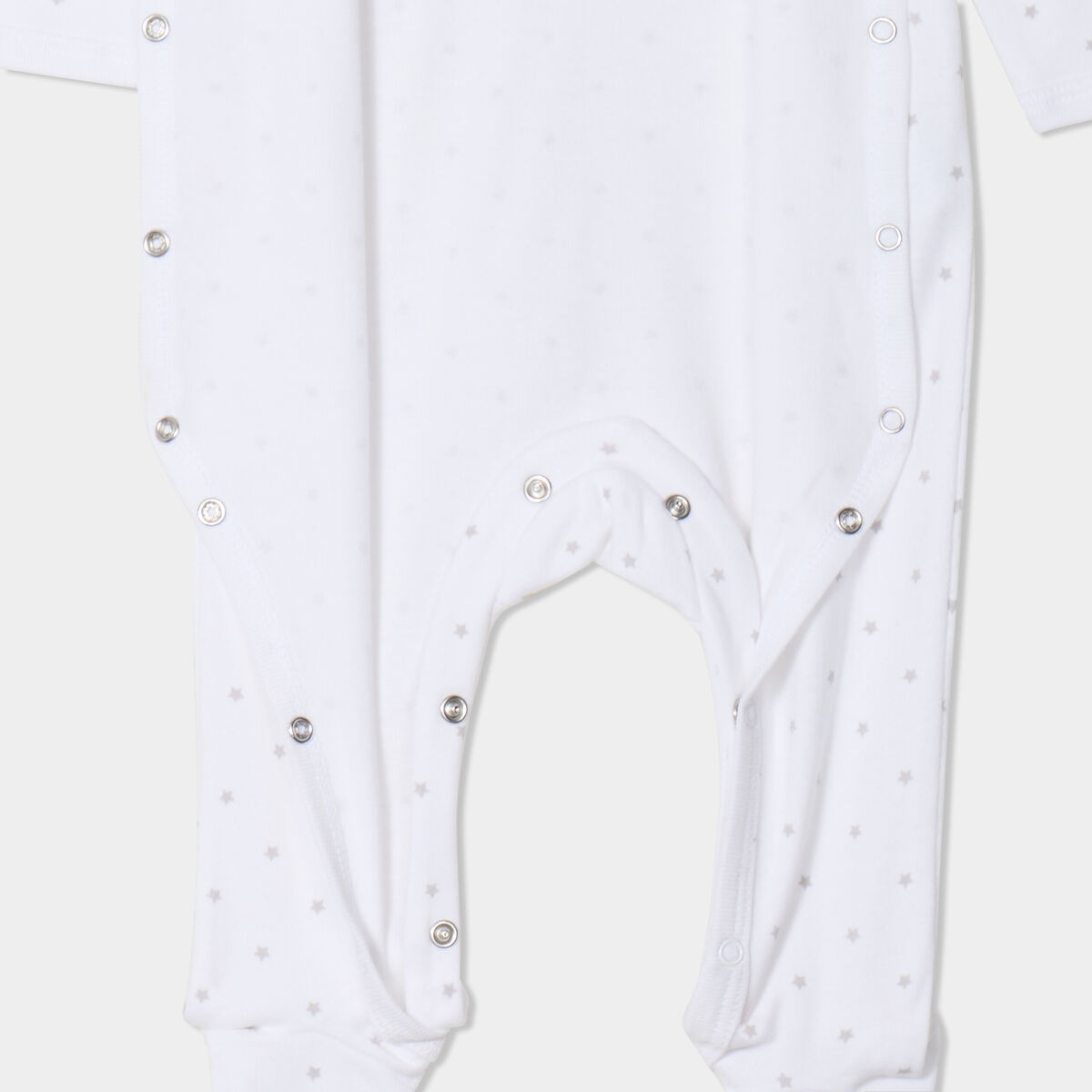 Ensemble body croisé et dors-bien coton blanc bébé