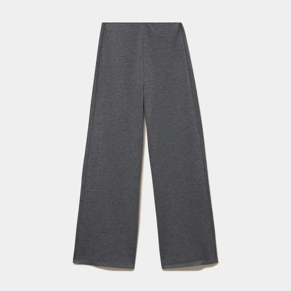Pantalon large fluide taille &eacute;lastiqu&eacute;e gris fonc&eacute; femme