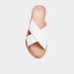 Mules brides larges crois&eacute;es blanc femme