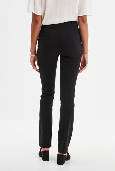 Pantalon droit stretch noir femme