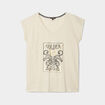 T-shirt oversize col en V Liberto ivoire femme