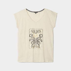 t shirt oversize col en v liberto ivoire femme T-shirt oversize col en V Liberto ivoire femme