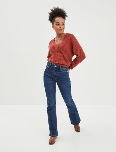 Jeans flare 5 poches Creeks denim stone femme