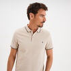 Polo piqu&eacute; coton manches courtes sable homme