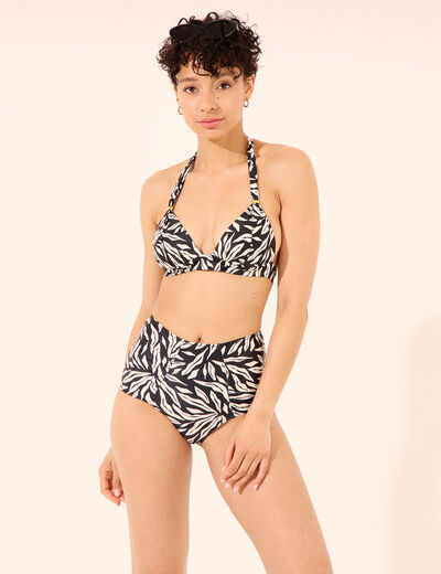 Haut de maillot de bain forme triangle noir femme