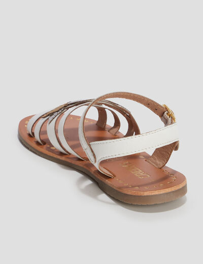 Sandales en cuir Creeks blanc fille