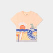T-shirt col rond manches courtes orange fluo bébé garçon