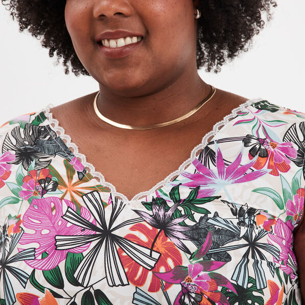blouse sans manches col en v ecru femmegt Blouse sans manches col en V ecru femme grande taille