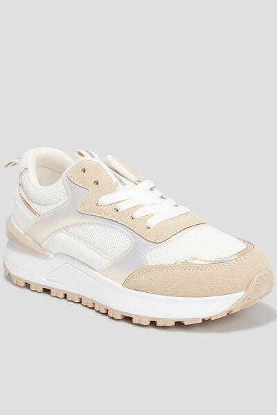 Baskets running bi-matière Creeks blanc femme