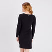 Robe droite avec lien à nouer noir femme
