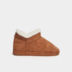Chaussons bottines fourr&eacute;s camel femme