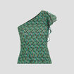 Blouse asymétrique vert femme
