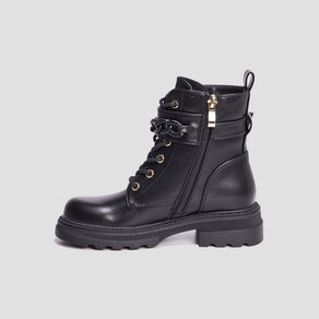 Bottines ranger avec chaînes et boucles noir fille