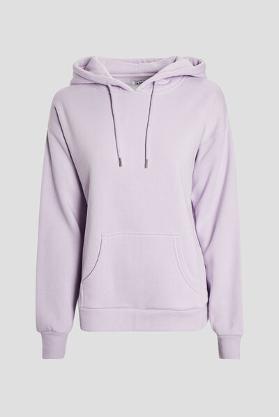 Sweat molleton à capuche hoodie violet clair femme