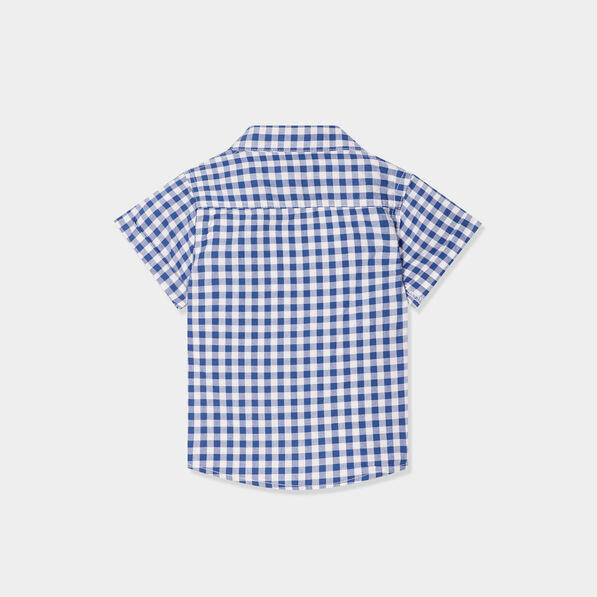 Ensemble coton chemise et débardeur bleu bébé garçon