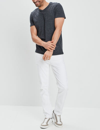 T-shirt manches courtes chiné gris foncé homme