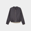 Veste bomber manches longues gris clair femme