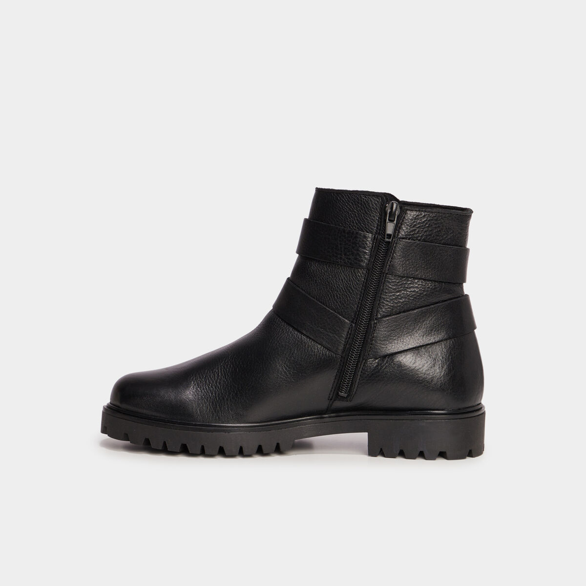 Bottines en cuir zippée Liberto noir femme