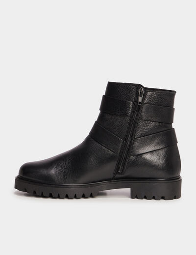 Bottines en cuir zippée Liberto noir femme