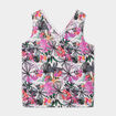 Blouse sans manches col en V ecru femme grande taille