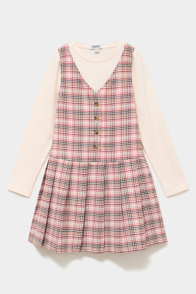 Ensemble robe sans manches et t-shirt rose fille