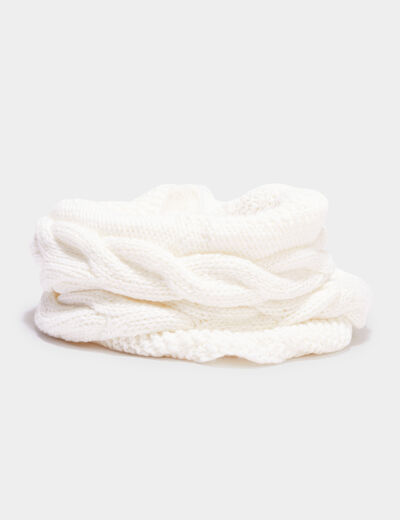 Snood avec torsades ivoire femme