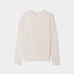 Pull col rond &agrave; manches longues beige homme