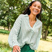 Blouse manches longues ample coton blanc femme