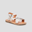 Sandales en cuir blanc fille