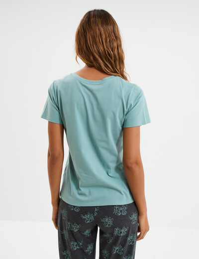 Ensemble pyjama 2 pièces Stitch bleu gris femme