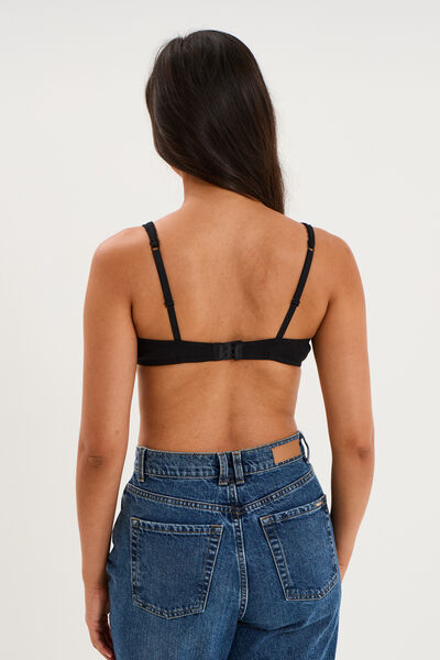 Soutien-gorge foulard coton majoritaire noir femme