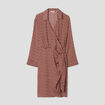 Robe col cache-coeur avec noeud rose fushia femme