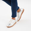 Tennis basses &agrave; lacets gris argent femme