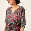 Robe de plage manches 3/4 multicolore femme