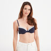 Soutien-gorge corbeille emboitant coton bleu marine femme