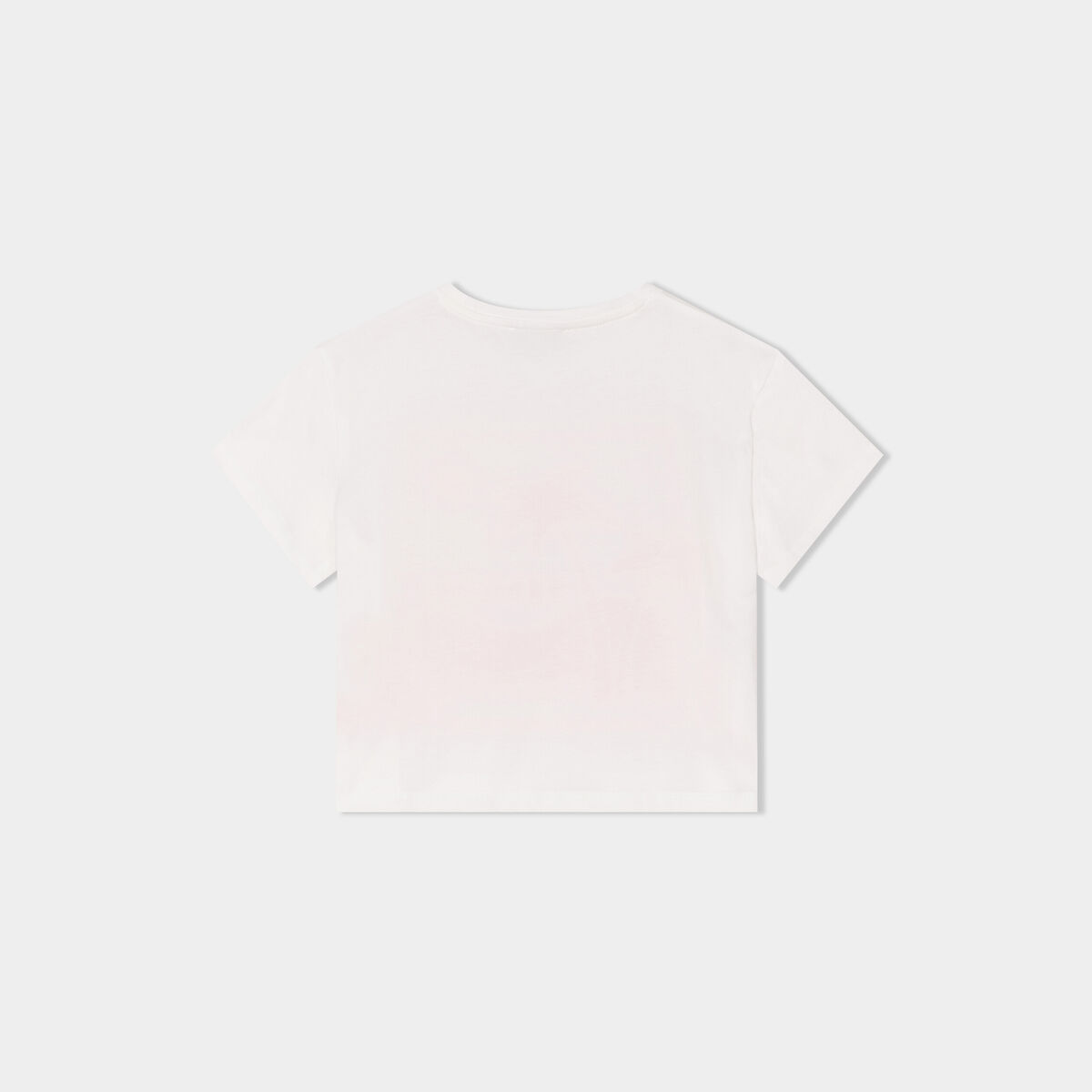 T-shirt col rond manches courtes Creeks ivoire fille