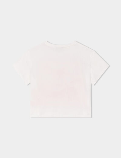 T-shirt col rond manches courtes Creeks ivoire fille