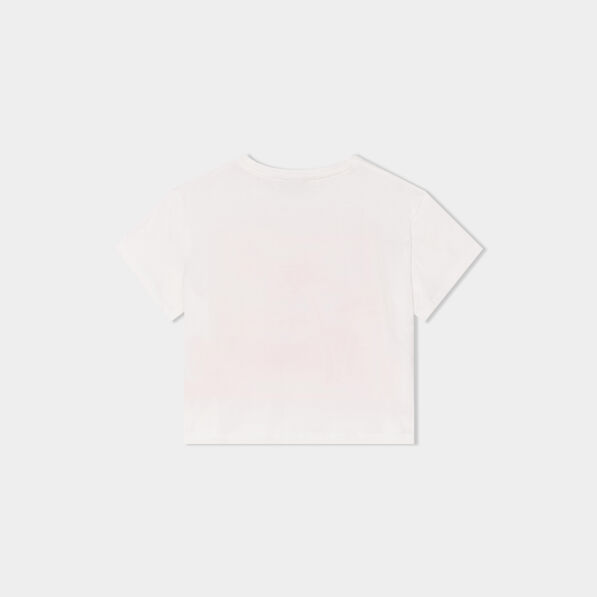 T-shirt col rond manches courtes Creeks ivoire fille