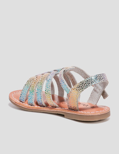 Sandales en cuir Creeks multicolore fille