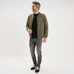 Gilet molletonn&eacute; zipp&eacute; col teddy vert kaki homme